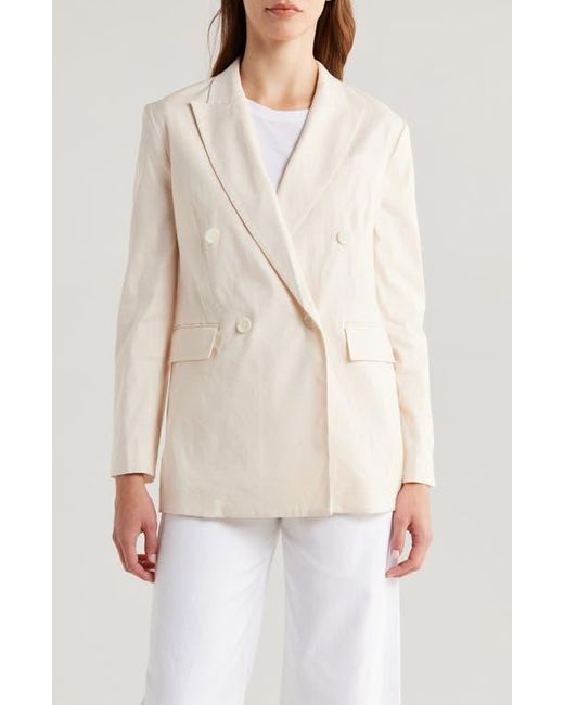 Rag & Bone Natural Emile Double Breasted Linen Blend Blazer