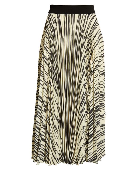Proenza Schouler Black Variegated Stripe Sheer Pleated Midi Skirt