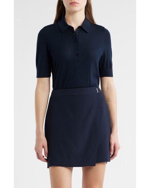 Boss Blue Fidenka Virgin Wool Polo Sweater