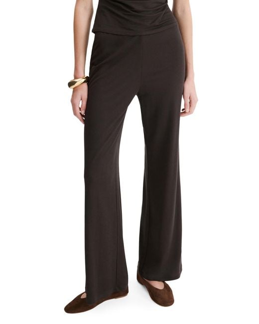 Mango Black Pull-On Straight Leg Pants