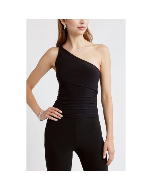 Open Edit Black Twist One-Shoulder Top