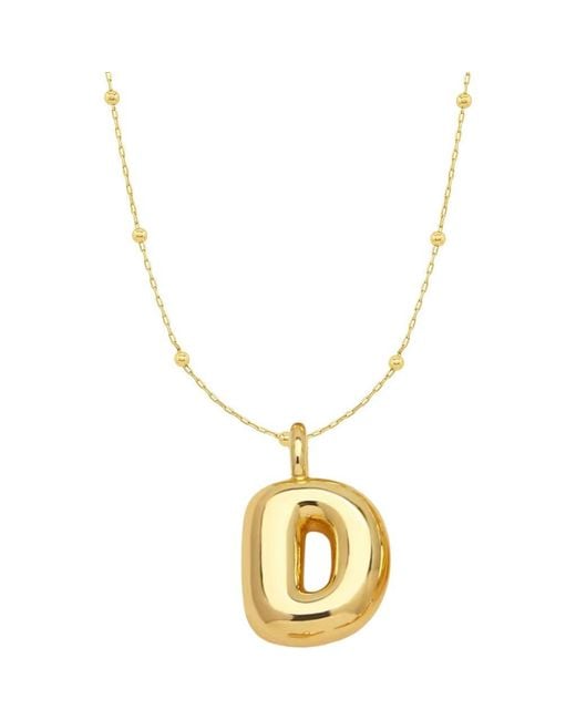Emma Rae Metallic 14K Plated Bubble Initial Pendant Necklace