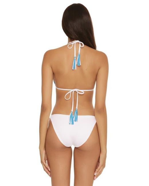 Becca Blue Modern Reversible Rib Triangle Bikini Top