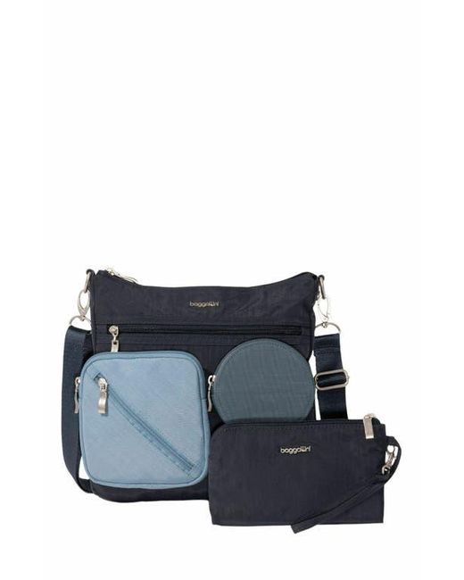 Baggallini Blue Snap & Go Modular Slim Crossbody Bag