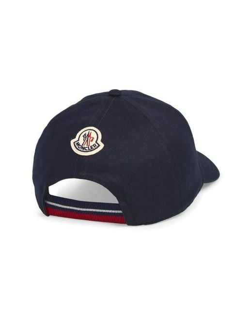 Moncler Blue Monogram Patch Adjustable Baseball Cap for men