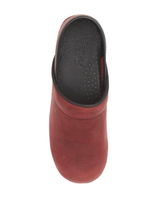 Sanita Red Professional Leather Clog