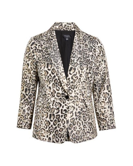 Tahari White Leopard Metallic Blazer