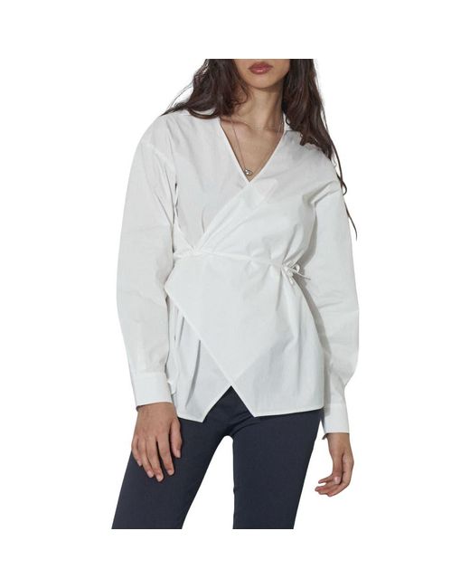 Find Me Now Gray Mukkda Cotton Wrap Top