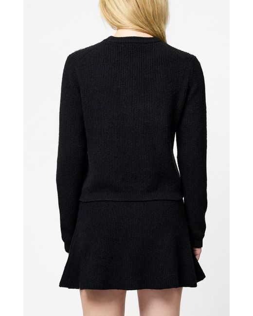 French Connection Black Vhari Rib Knit Top
