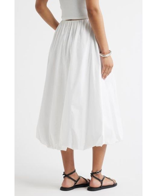 Open Edit White Bubble Midi Skirt