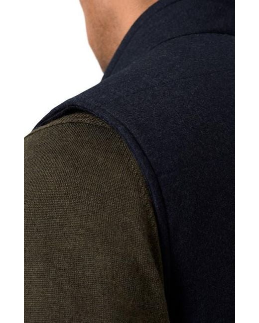 Eton Men's Black Quilted Wool Vest