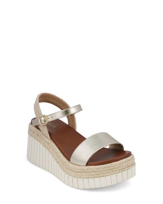 MIA Metallic Yanis Ankle Strap Platform Wedge Sandal