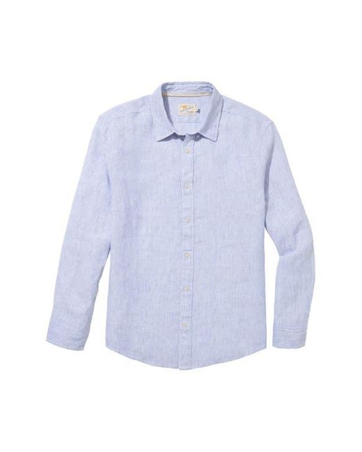 Fair Harbor Blue Island Linen Blend Button-Up Shirt for men