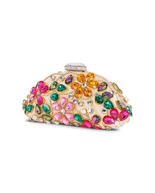 Badgley Mischka Multicolor Jem Crystal Floral Clutch