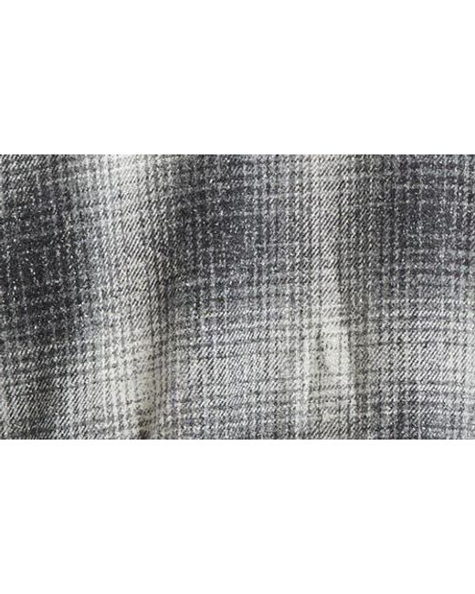 Golden Goose Deluxe Brand Gray Journey Plaid Virgin Wool & Silk Blend Overshirt for men