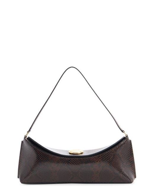Jacquemus Brown The Ovalo Snakeskin Embossed Leather Shoulder Bag