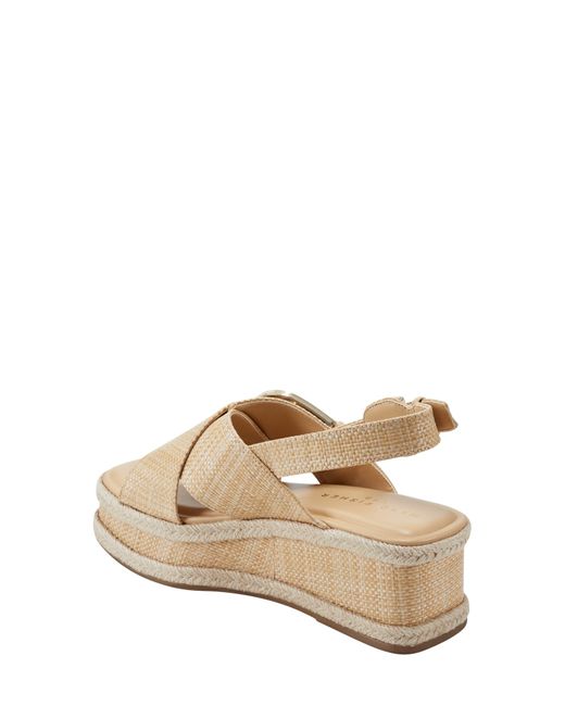 Marc Fisher Natural Renda Slingback Espadrille Platform Wedge Sandal