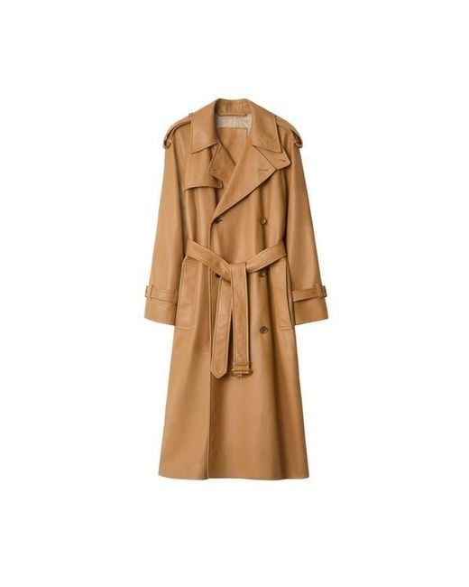Burberry Metallic Long Leather Castleford Trench Coat