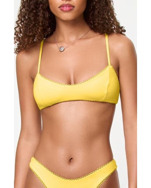 LSPACE Orange Whimsy Bikini Top