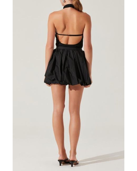 Astr Black Gwyneth Smock Halter Top