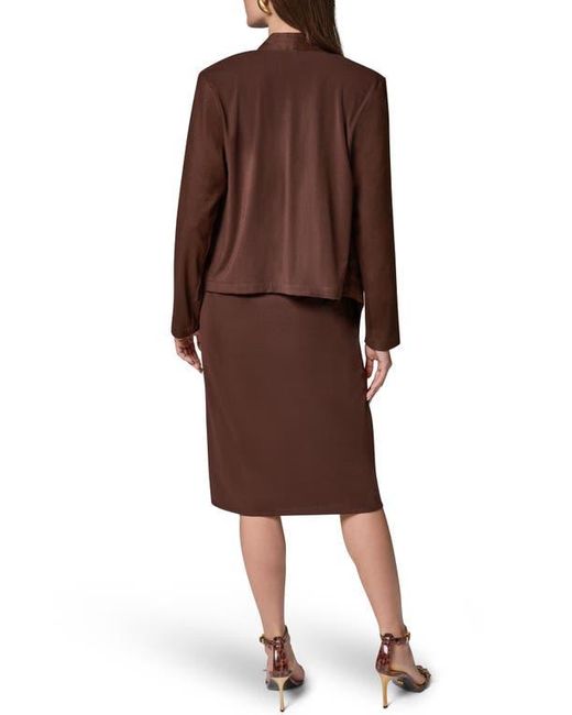 Donna Karan Brown Drape Front Jacket