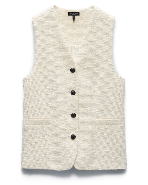 Rag & Bone White Tweed Vest