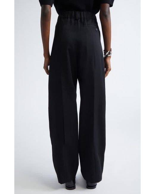 Givenchy Black Slashed Double Pleat Wool Grain De Poudre Pants