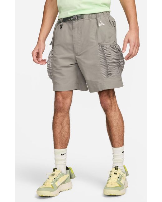 Nike Gray Snowgrass Water Repellent Nylon Cargo Shorts for men