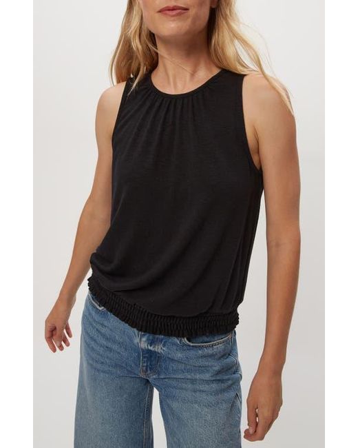 Michael Stars Black Akira Smocked Hem Tank Top