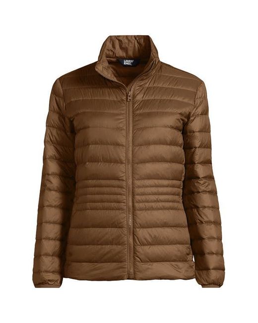 Lands' End Brown Wanderweight Ultralight Packable Down Jacket