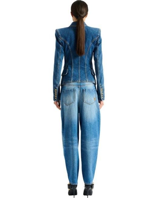 Balmain Blue Denim 2-Button Jacket