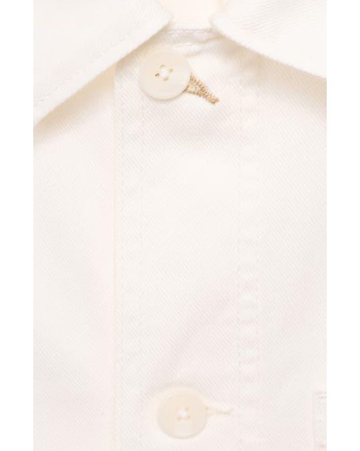 Mango White Lightweight Twill Chore Coat for men