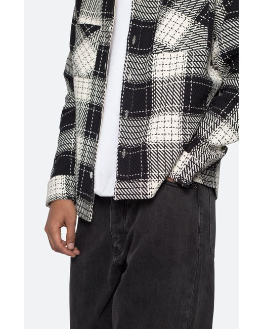 MNML Gray Plaid Classic Flannel Button-up Shirt for men