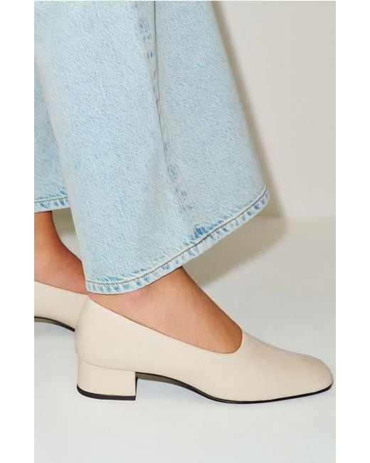 Reformation White Inez Square Toe Pump