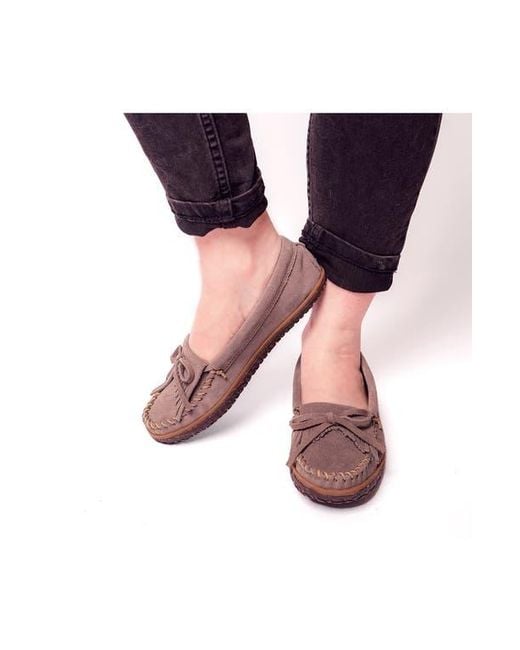 Minnetonka Gray Kilty Tread Slipper