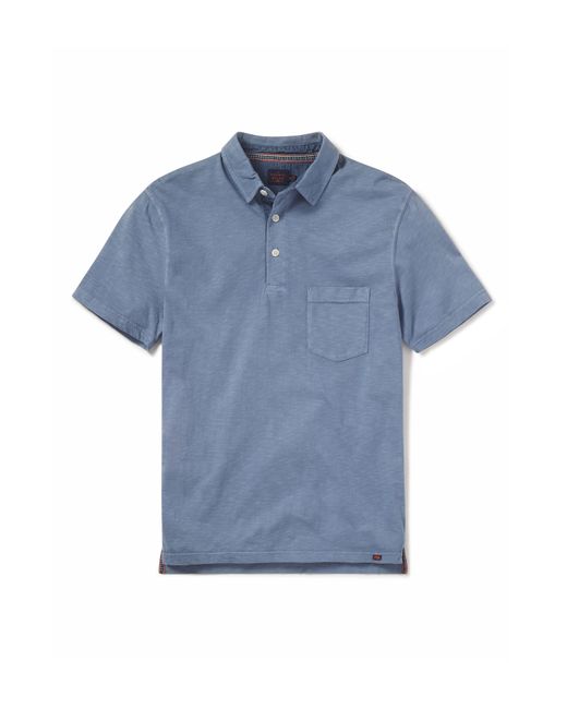 The Normal Brand Blue Slub Pocket Polo for men