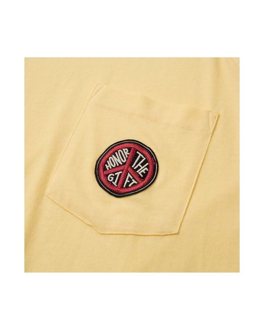 Honor The Gift Yellow Panel Pocket T-shirt for men