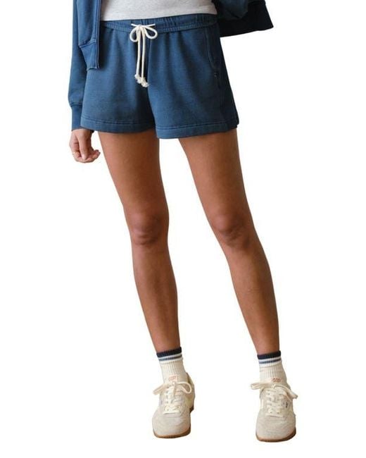 Marine Layer Blue Cloud 9 Fleece Drawstring Shorts