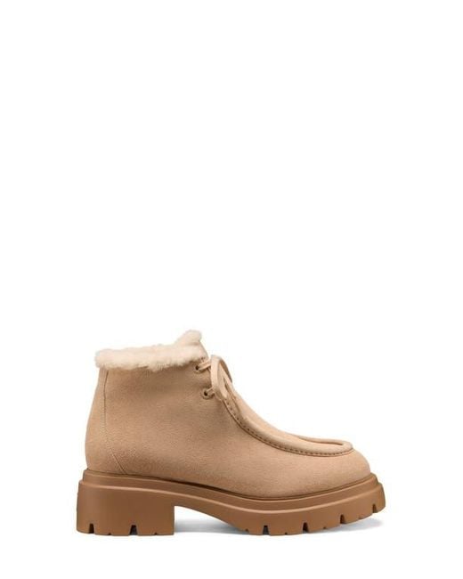 Stuart Weitzman Natural Hudson Genuine Shearling Lined Chukka Boot