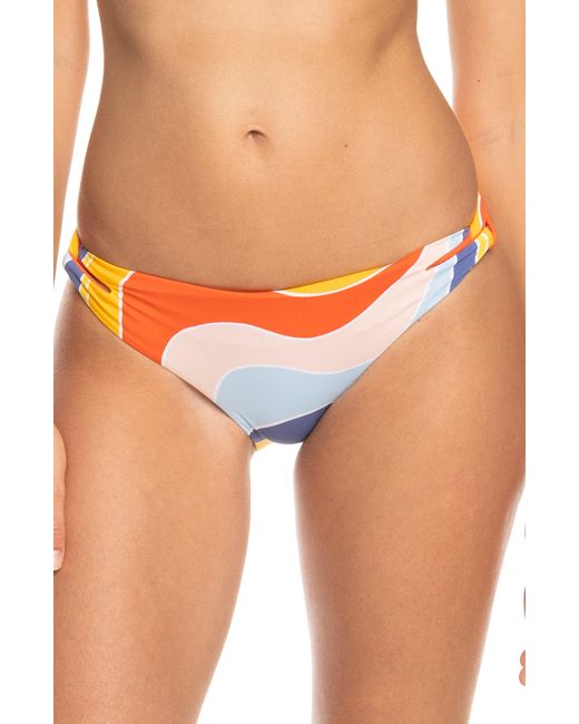 Roxy Orange Palm Cruz Side Tie Hipster Bikini Bottoms