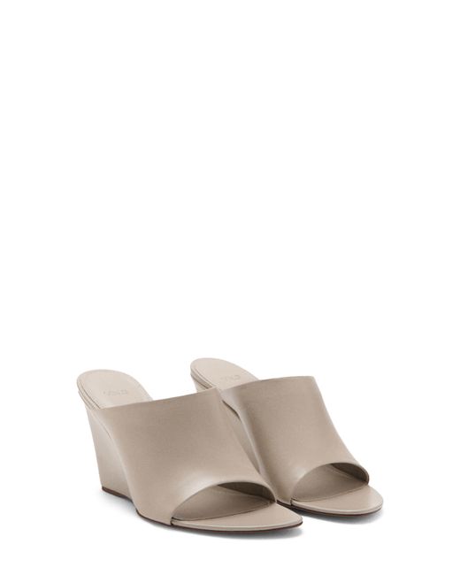 Mango Gray Wedge Slide Sandal