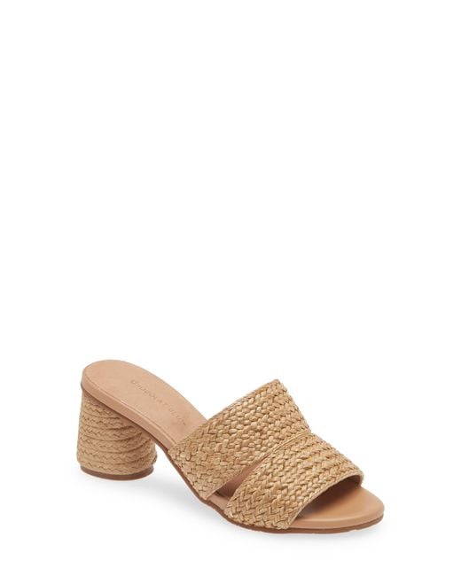 Chocolat Blu Multicolor Raffia Slide Sandal