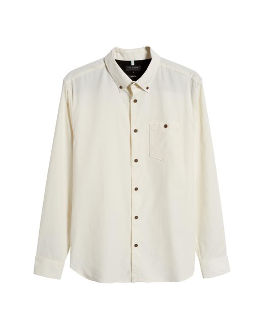 Ted Baker White Lecco Slim Fit Corduroy Button-down Shirt for men
