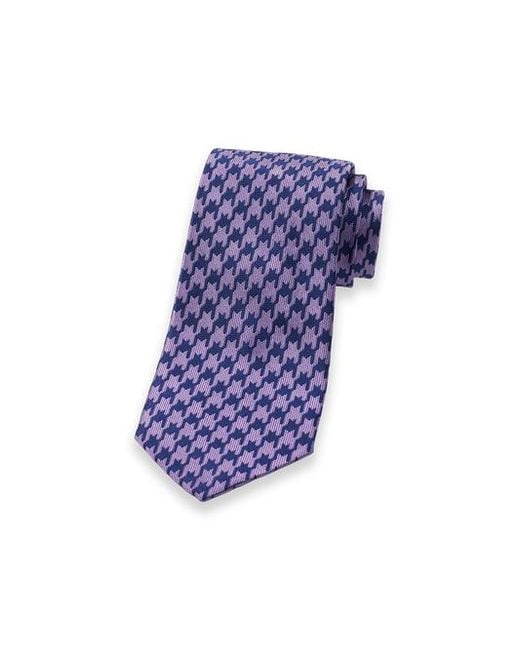 Paul Fredrick Blue Patterned Woven Silk Tie for men