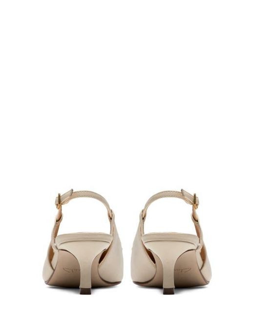 Clarks Natural Zarey Bow Pointed Toe Slingback Pump