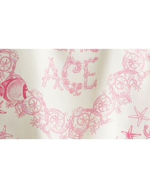 Versace Pink Barocco Safety Pin Crop T-Shirt