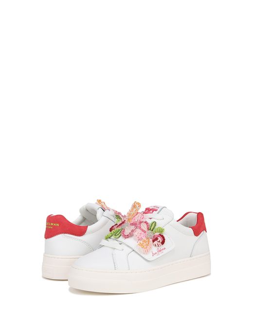 Sam Edelman White Wendy Floral Embroidery Platform Sneaker