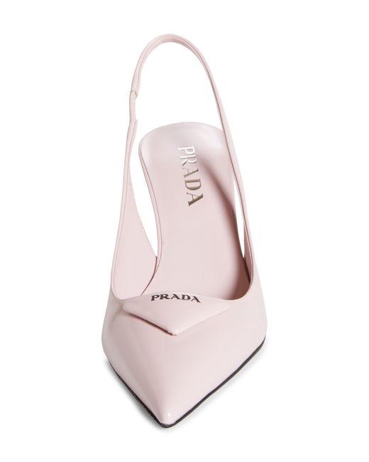 Prada Pink Modellerie Pointed Toe Slingback Pump