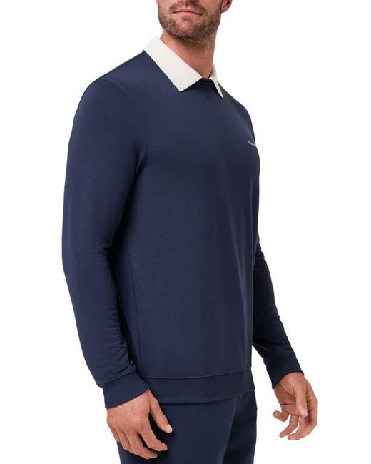 Travis Mathew Blue Amenities Collared Sweatshirt for men
