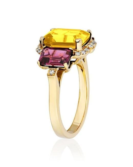 Goshwara Multicolor Gossip Semiprecious Stone Ring
